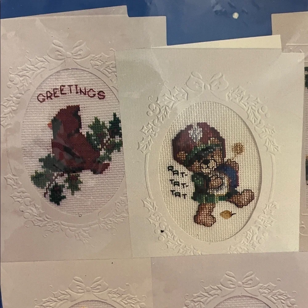 Two Titan Needlecraft Sets Makes 10 Cross Stitch Christmas Holiday Cards NWT